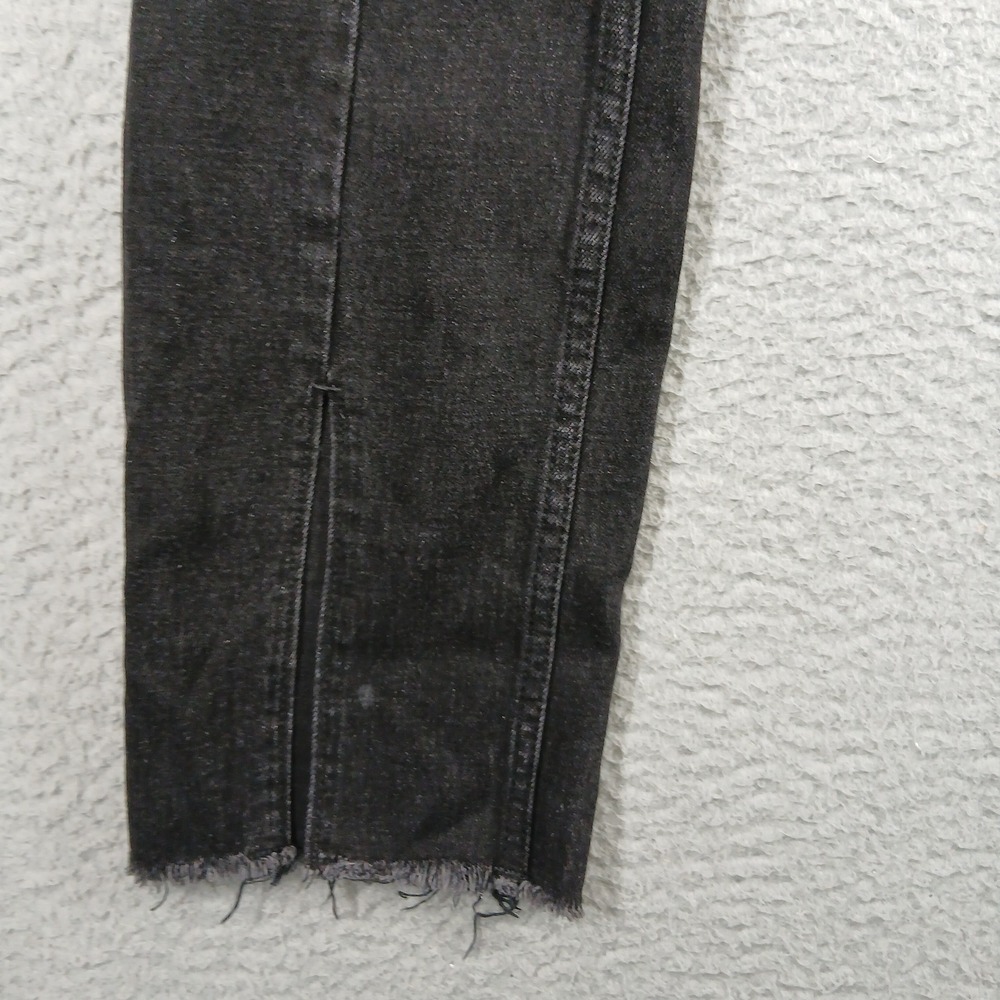 Abercrombie & Fitch Skinny High Rise Jeans Seam Detail Raw Hem Black Size 27/4 - Picture 10 of 16